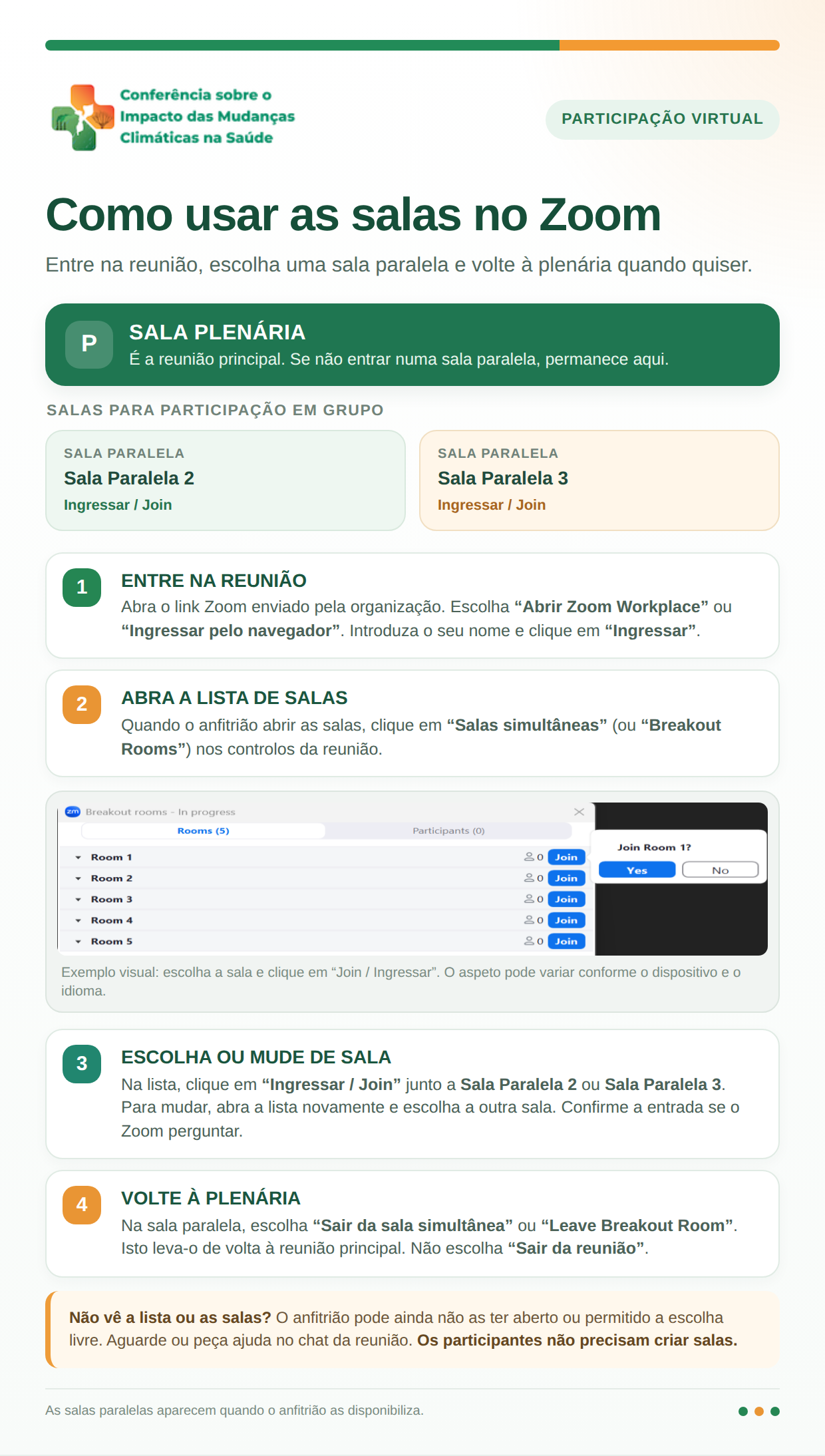 Como usar as salas no Zoom - Português